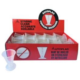 40 PACK AUTOPLAS CONICAL MEASURING CUPS 40ML