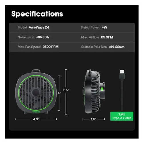 VIVOSUN AEROWAVE D4 CLIP FAN - Image 6