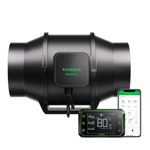 VIVOSUN AEROZESH S8 INLINE FAN 8" COMES WITH E42A TEMP AND HUMIDITY WIFI CONTROLLER