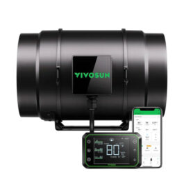 VIVOSUN AEROZESH S8 INLINE FAN 8″ COMES WITH E42A TEMP AND HUMIDITY WIFI CONTROLLER
