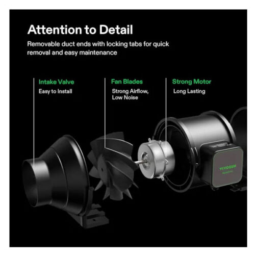 VIVOSUN AEROZESH S6 INLINE FAN 6" COMES WITH E42A TEMP AND HUMIDITY WIFI CONTROLLER - Image 3
