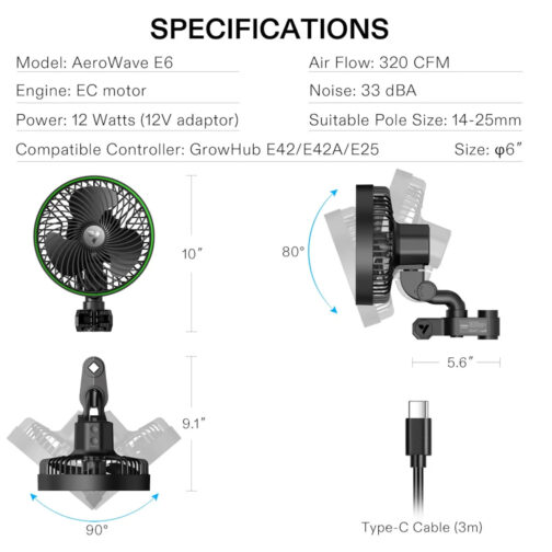 VIVOSUN E6 6" CLIP ON FAN - Image 5
