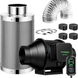 VIVOSUN AEROZESH S4 4″ FAN + CARBON FILTER + DUCTING + E12 CONTROLLER KIT