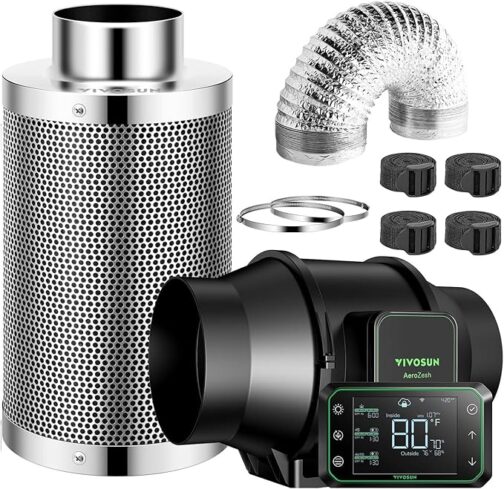 VIVOSUN AEROZESH S6 6" FAN + CARBON FILTER + DUCTING + E42A CONTROLLER KIT
