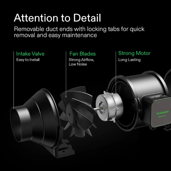 VIVOSUN AEROZESH S6 6" FAN + CARBON FILTER + DUCTING + E12 CONTROLLER KIT - Image 3