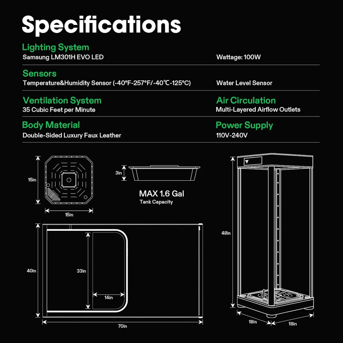 VIVOSUN VGROW INCLUDES EXCLUSIVE UPGRADE BOX + BONUS MINI RUN KIT FULL SPEC - Image 8